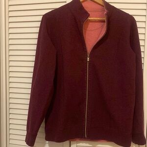 Tommy Bahama Red Bomber Jacket with Standing Collar